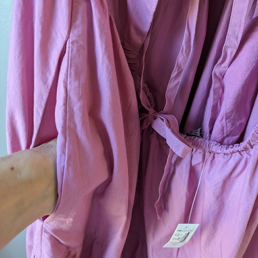 Madewell Delicate Shaded‎ Pink Sidonie Cotton Ruffled Backless Maxi Dress XL NWT - Picture 13 of 15